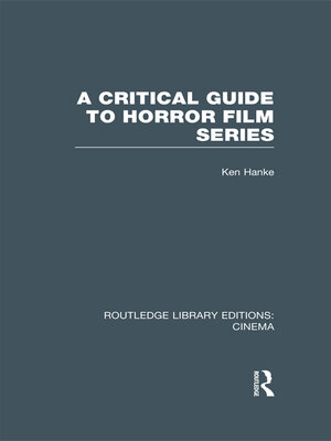 cover image of A Critical Guide to Horror Film Series